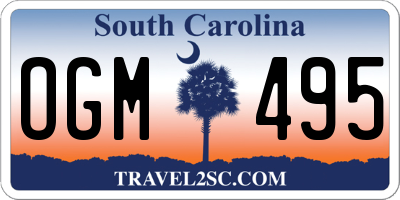 SC license plate OGM495