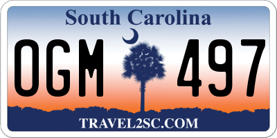 SC license plate OGM497