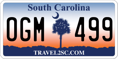 SC license plate OGM499