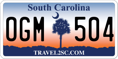 SC license plate OGM504
