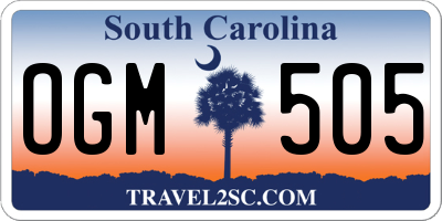 SC license plate OGM505
