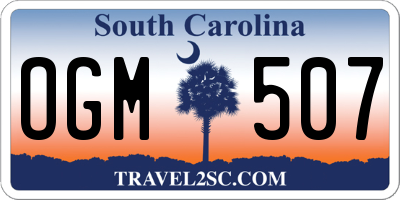 SC license plate OGM507
