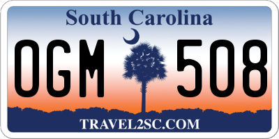 SC license plate OGM508