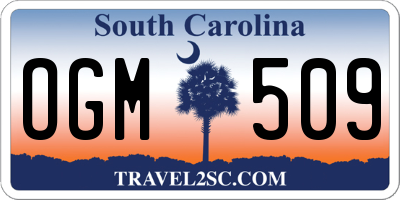 SC license plate OGM509