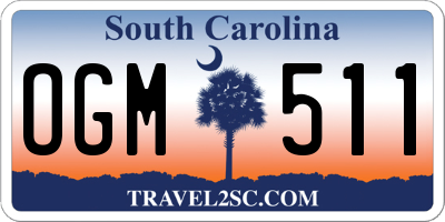 SC license plate OGM511