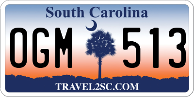 SC license plate OGM513