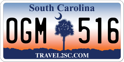 SC license plate OGM516