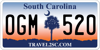 SC license plate OGM520