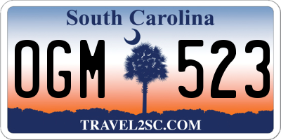 SC license plate OGM523