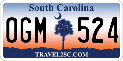 SC license plate OGM524