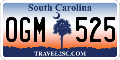 SC license plate OGM525