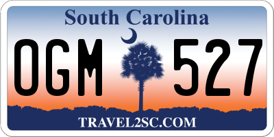 SC license plate OGM527