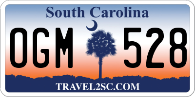 SC license plate OGM528