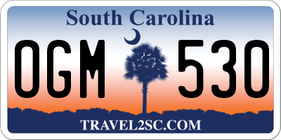 SC license plate OGM530