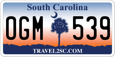 SC license plate OGM539