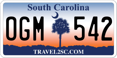 SC license plate OGM542