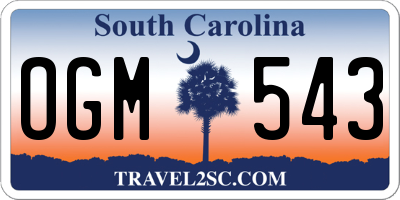 SC license plate OGM543