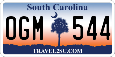 SC license plate OGM544