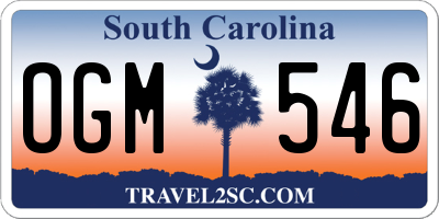 SC license plate OGM546
