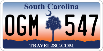 SC license plate OGM547