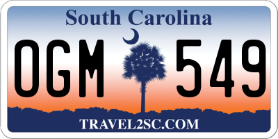 SC license plate OGM549