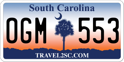 SC license plate OGM553