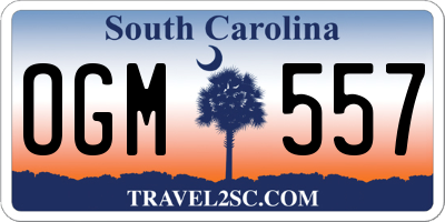 SC license plate OGM557
