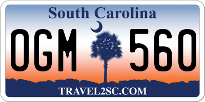 SC license plate OGM560