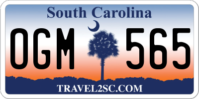 SC license plate OGM565
