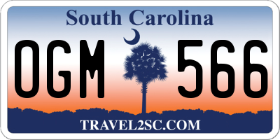 SC license plate OGM566
