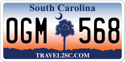 SC license plate OGM568