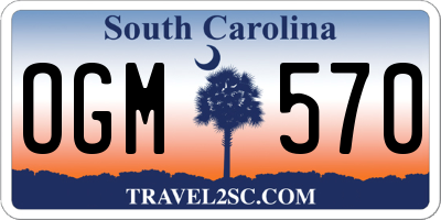SC license plate OGM570