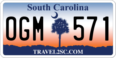 SC license plate OGM571