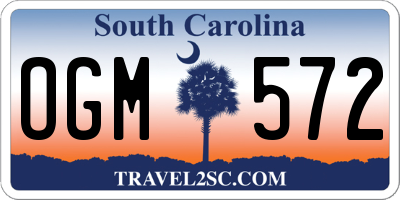 SC license plate OGM572
