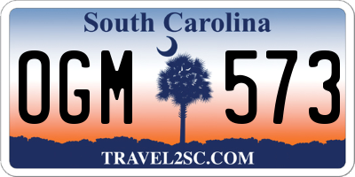 SC license plate OGM573