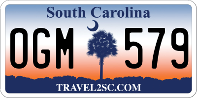 SC license plate OGM579