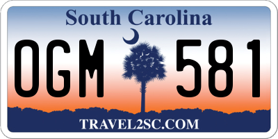 SC license plate OGM581