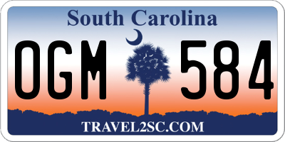 SC license plate OGM584
