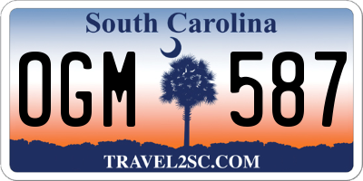 SC license plate OGM587