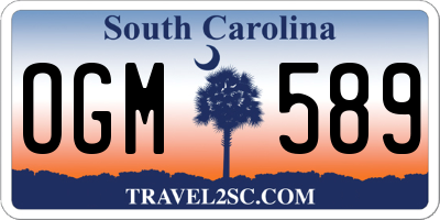 SC license plate OGM589