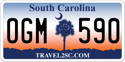 SC license plate OGM590