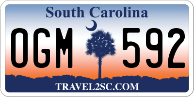 SC license plate OGM592
