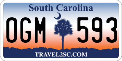 SC license plate OGM593