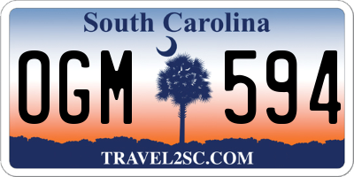 SC license plate OGM594