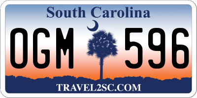 SC license plate OGM596