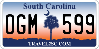 SC license plate OGM599