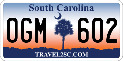 SC license plate OGM602