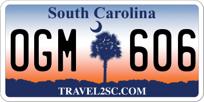 SC license plate OGM606