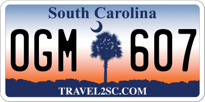 SC license plate OGM607