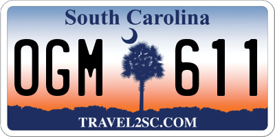 SC license plate OGM611